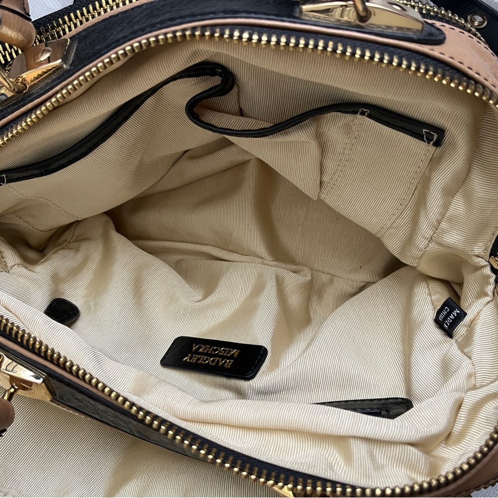 Badgley Mischka | EUC Black & Tan Satchel Bag (Dust bag included) - Picture 6 of 10